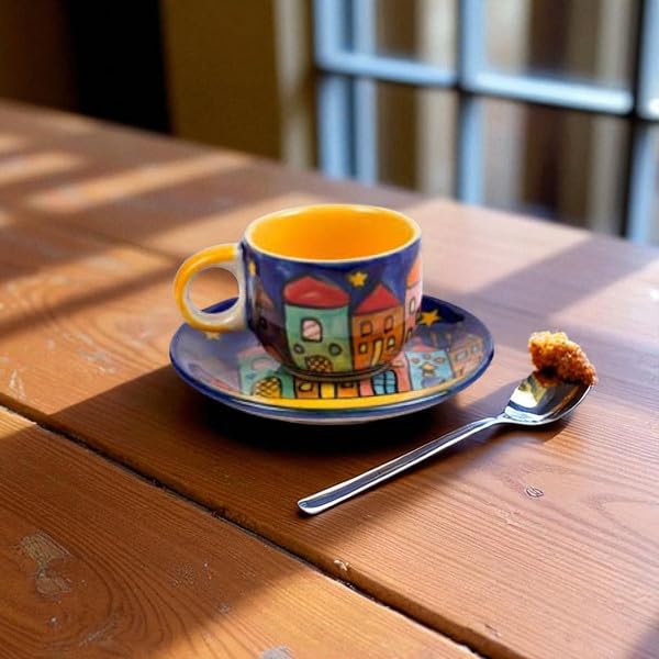Gall&Zick XL Mok Koffiemok Theekop Servies Keramiek Geschilderd Kleurrijke Grote Set/2