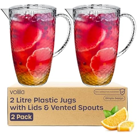 Volila 2L Cocktail Jugs with Lids Cover