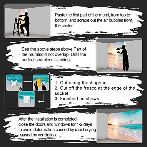 Papier peint plage côtière extra large décor panoramique océan salon - 6