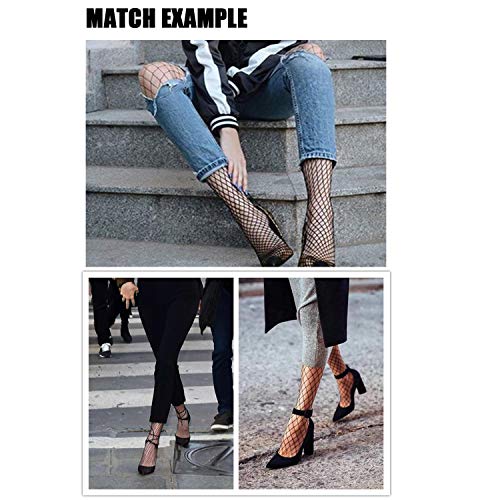Fullsexy Fishnet Stockings for Women Thigh High Stockings High Waist Suspander Pantyhose (6 Pack) - Thumbnail 3