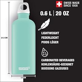 Sigg - Recycled Metal Water Bottle - Traveller - Made in Switzerland - Carbonated Drinks - BPA-Free - 20 Oz
