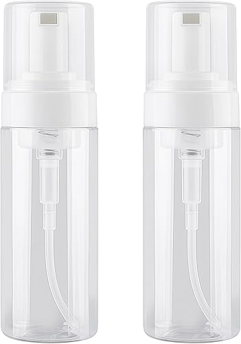 Botellas vacías de espuma de plástico transparente de 5.1 fl oz/5 oz, dispensador de espuma, artículos de tocador de viaje recargables, lavado a