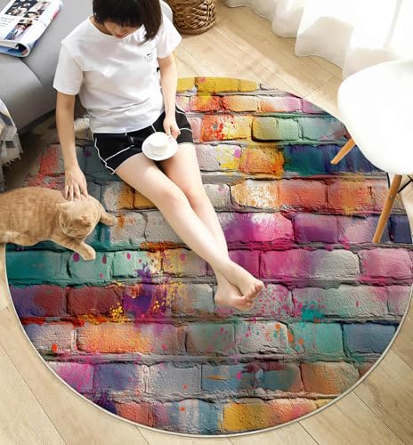 Tapis salon style industriel effet briques pour chambre - 7