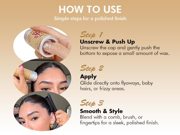 Image of Dolahair Hair Wax Stick - Flyaway Control and Styling Pomade for Kids, Women, and Men - Accessorie Slick Back Hair Brush Kit Hair Bun Maker (Pack of 8)