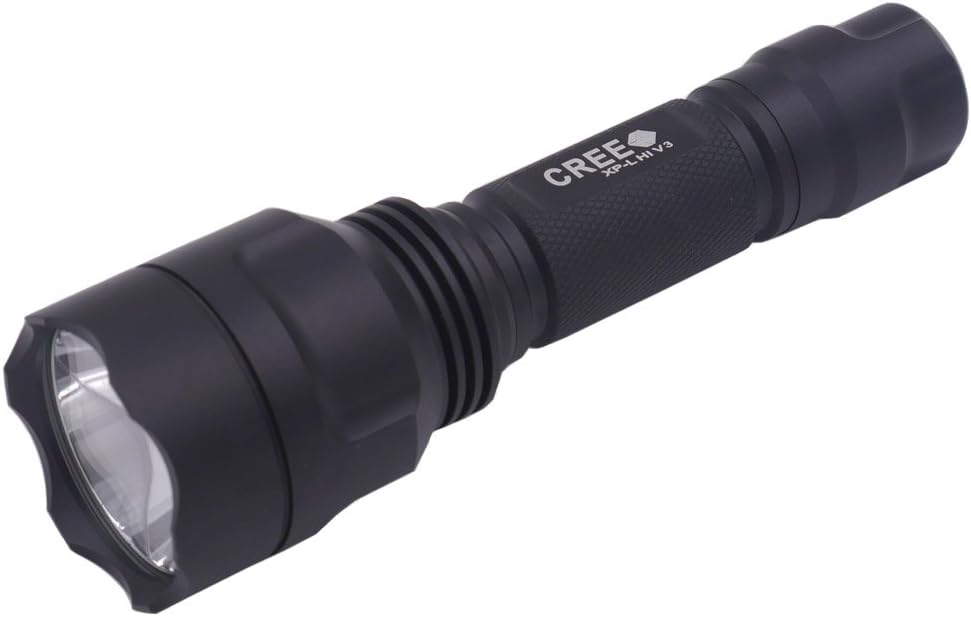 C8 CREE XP-L HI V3 LED 1600 Lumen 5-Mode Flashlight Torch for Riding, Camping, Hiking, Hunting & Indoor Activities, 18650 battery not included