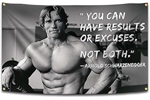ZenCog Arnold Schwarzenegger You Can Have Results Or Excuses Not Both Flag Poster
