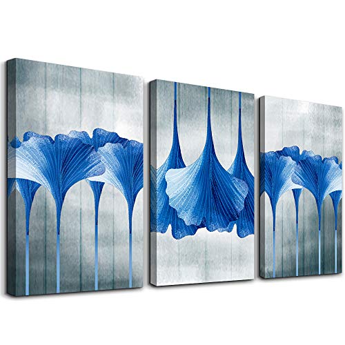 Family Bedroom Wall Decor Canvas Wall Art For Living Room Fashion Wall Decorations For Bathroom Abstract Paintings Kitchen Canvas Art Blue Flowers Hang Pictures Artwork Modern Home Decoration 3 Piece #TOP22
