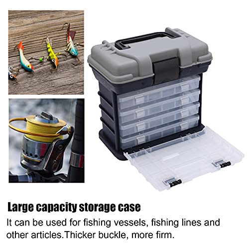 Boîte de matériel de pêche à 4 couches grand format étui plastique outils