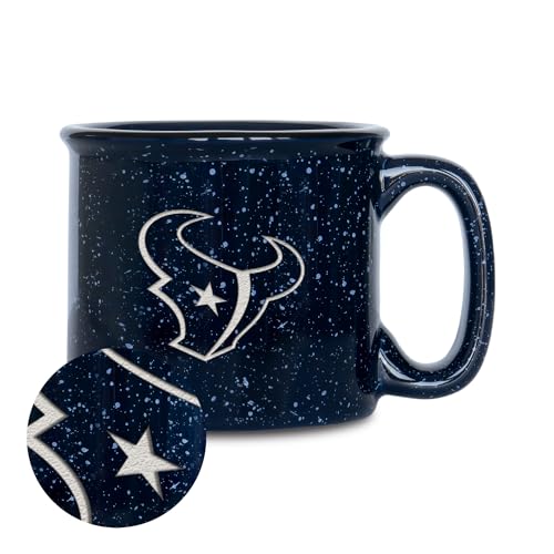 Rico Industries NFL Football Houston Texans Speckle 12oz Laser Engraved Campfire Mug