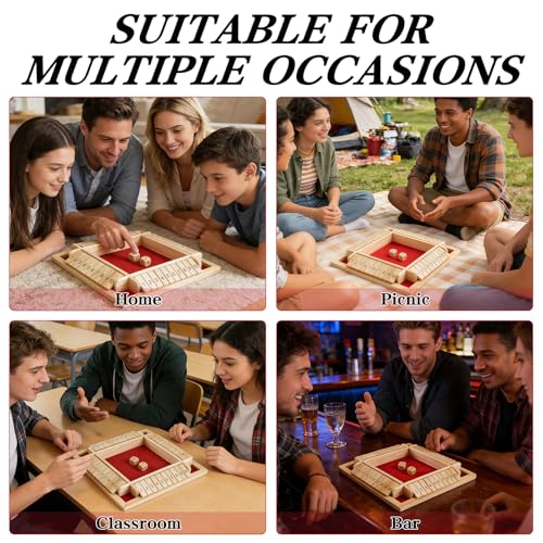 Juego Shut The Box de madera para 2-4 jugadores miniatura 6