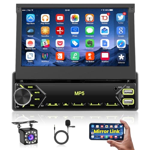 Hikity Autoradio 1 DIN, 7 Pollici Touchscreen Bluetooth
