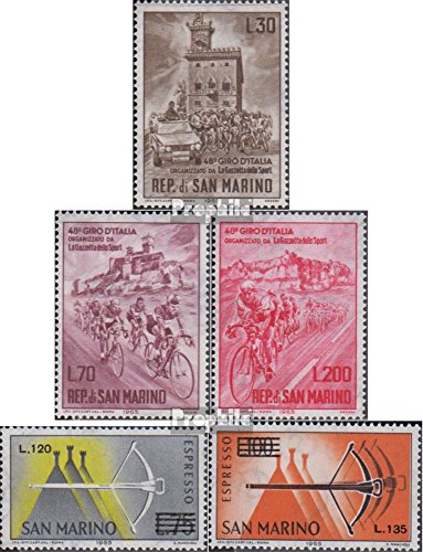 Prophila Collection San Marino 830-832,843-844 (Completa.Problema.) 1965 Giro D´Italia, AufDruckausgabe (Francobolli per i Collezionisti) Biciclette