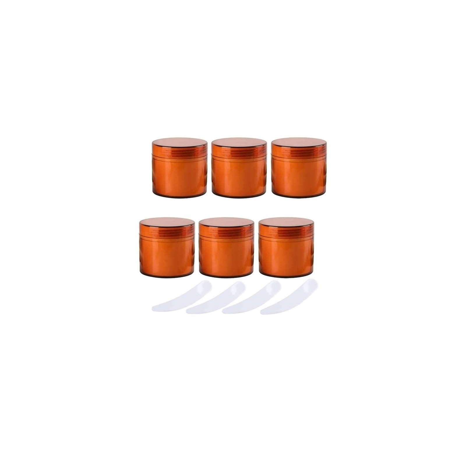 dfEDRd Plastic Cosmetic Jar, Pack of 6, Empty White 100 g with Screw Lid, ml Container for Lotions Cream(Brown)