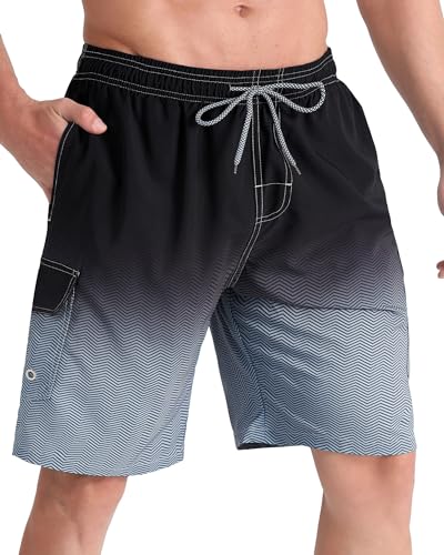 Image of BOJIN Mens Swim Trunks 9 inch Quick Dry Stretch Swim Shorts Mesh Lining Bathing Suits Swimwear Beach Shorts with Pockets