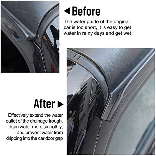 Z8LED Rain Gutter Extension,Hardtop Rain Diverter ABS Drip Rail Extension Rain Gutter Exterior Accessories Compatible with Jeep Wrangler 2018-2020 JL JLU Gladiator JT (Included Glue) - Thumbnail 5