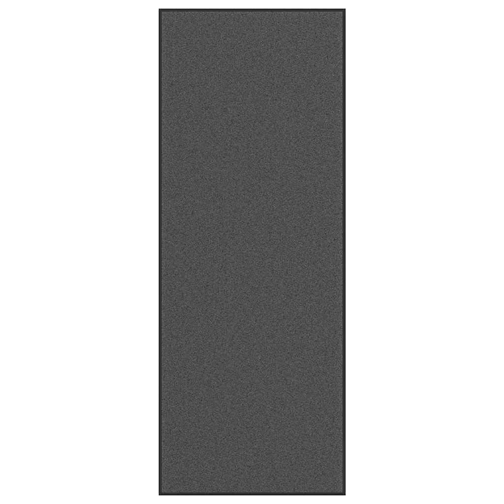 Felpudo antracita 115 x 300 cm con parte trasera de PVC antideslizante, polipropileno resistente, absorción de suciedad y agua, ideal para entrada, pasillo, terraza, interior y exterior