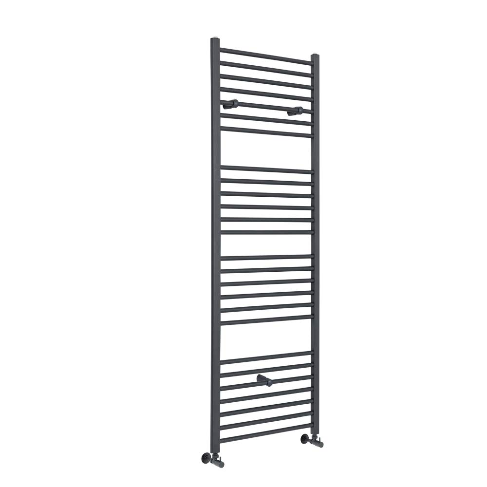 Milano Anthracite Artle Straight Bar Heated Towel Rail - 1800Mm X 500Mm