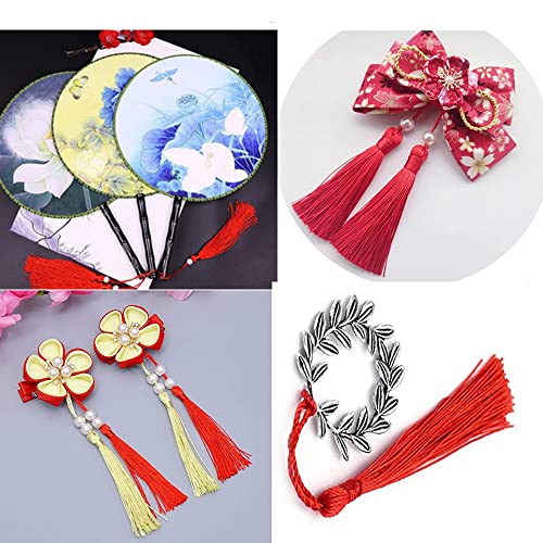 Tassels for Bookmarks Tassels for Decorations Tassels Decorative Bookmark Tassels with Lanyard for Bookmark Diy Keychain 100 Pieces Red - Image 4