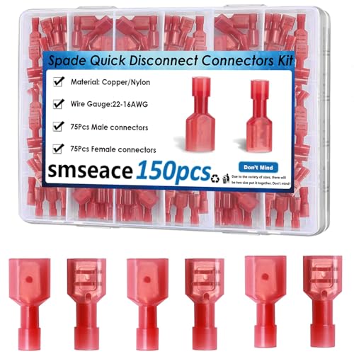 Conectores de cable rápido AWG 22-16 terminales de desconexión de pala FDFN y MDFN 150pcs