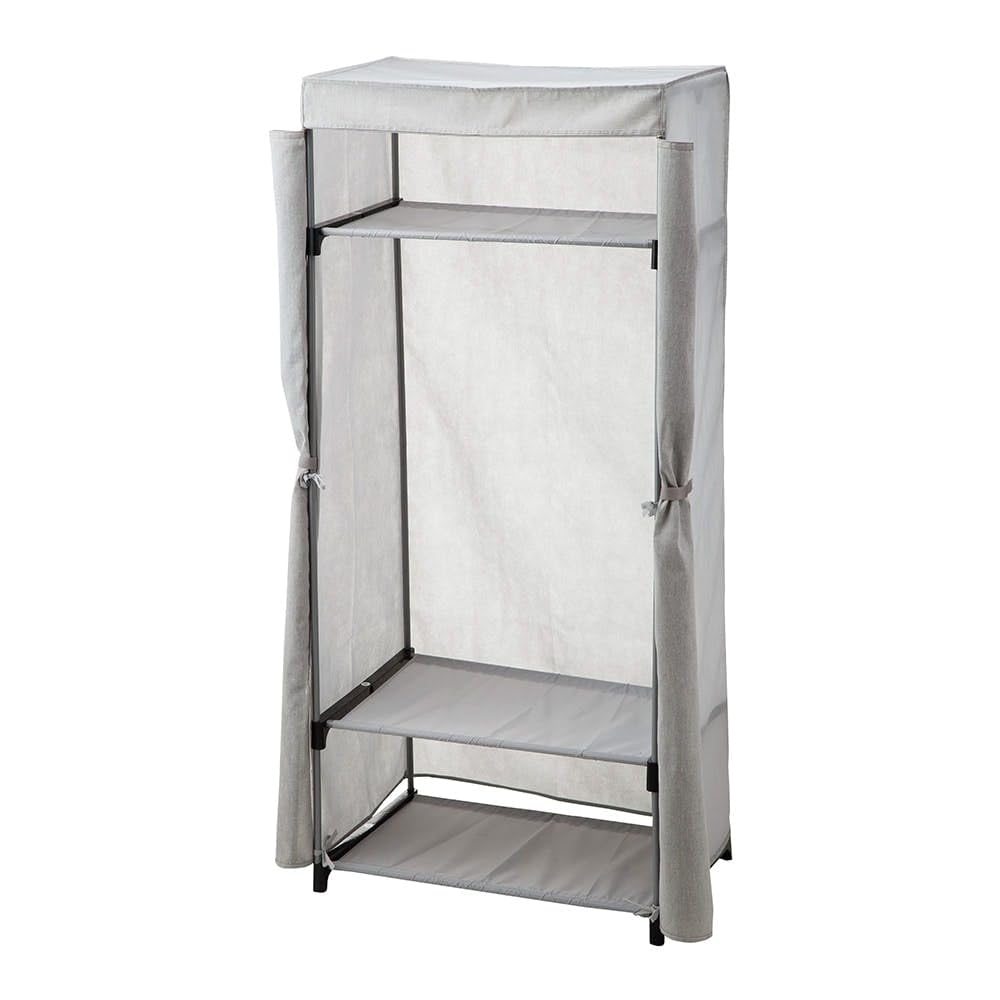 Amazon｜カインズ(CAINZ) カバー付きワードローブ グレー 幅78cm 奥行
