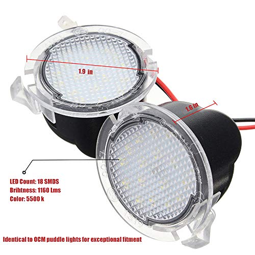 PGONE 2PC Full LED luz azul para espejo Ford F-150 y otros miniatura 2
