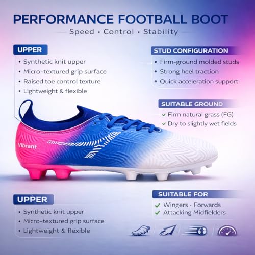 Image of Anza Vibrate Light Weight and Durable Football Boot with for Men&Women, Comfortable and Flexible Football Shoes, Ripple Texture Design