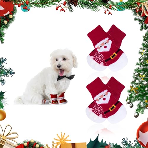 JINSIHU 4 Chaussettes de Noël Antidérapantes pour Chien Christmas avec Renforcement en Caoutchouc Protège Protecteur Pattes l’Animal et Sols Convient Intérieur et Extérieur pour Les Petits Chiens S JINSIHU 4 Chaussettes de Noël Antidérapantes pour Chien Christmas avec Renforcement en Caoutchouc Protège Protecteur Pattes l’Animal et Sols Convient Intérieur et Extérieur pour Les Petits Chiens S