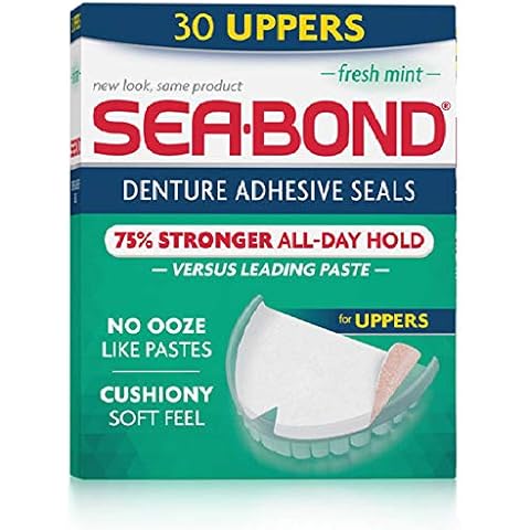 Sea-bond Denture Adhesive Wafers Fresh Mint 30 count(pack of 3) Cover
