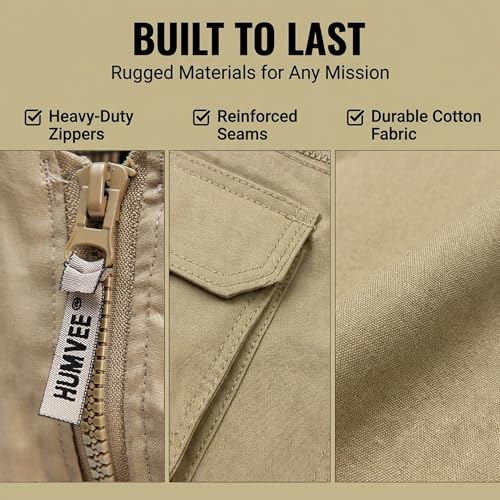Image of Humvee Utility Vest with 21 Pockets -Travel, Safari, Hunting, Camping, 100% Cotton, Tactical Jacket for Men & Women