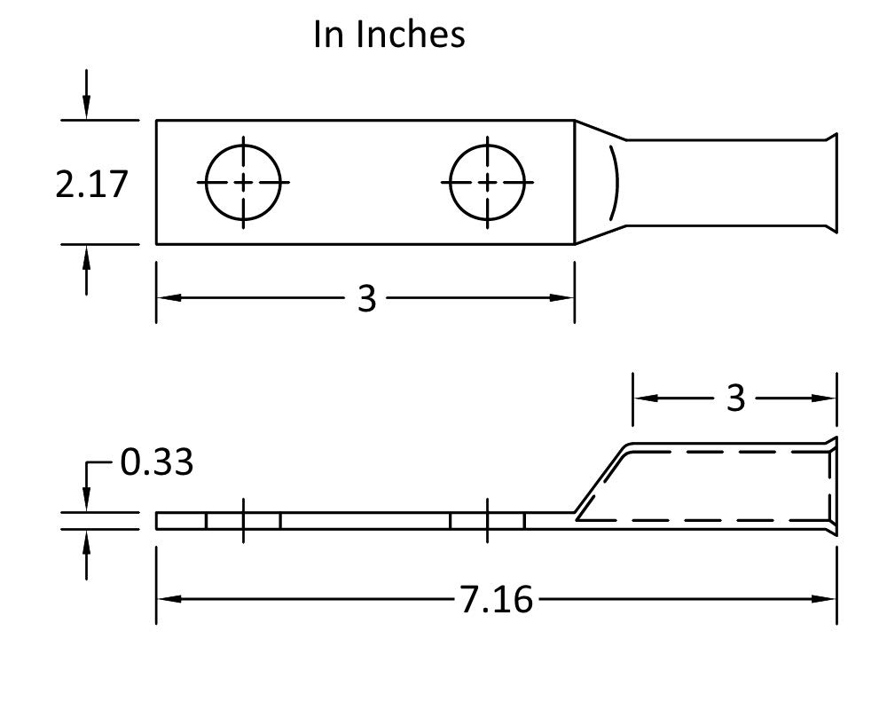 Penn Union, BBLU-100D1-FL, Lg Copp Lug 777Mcm .500In Wh 2