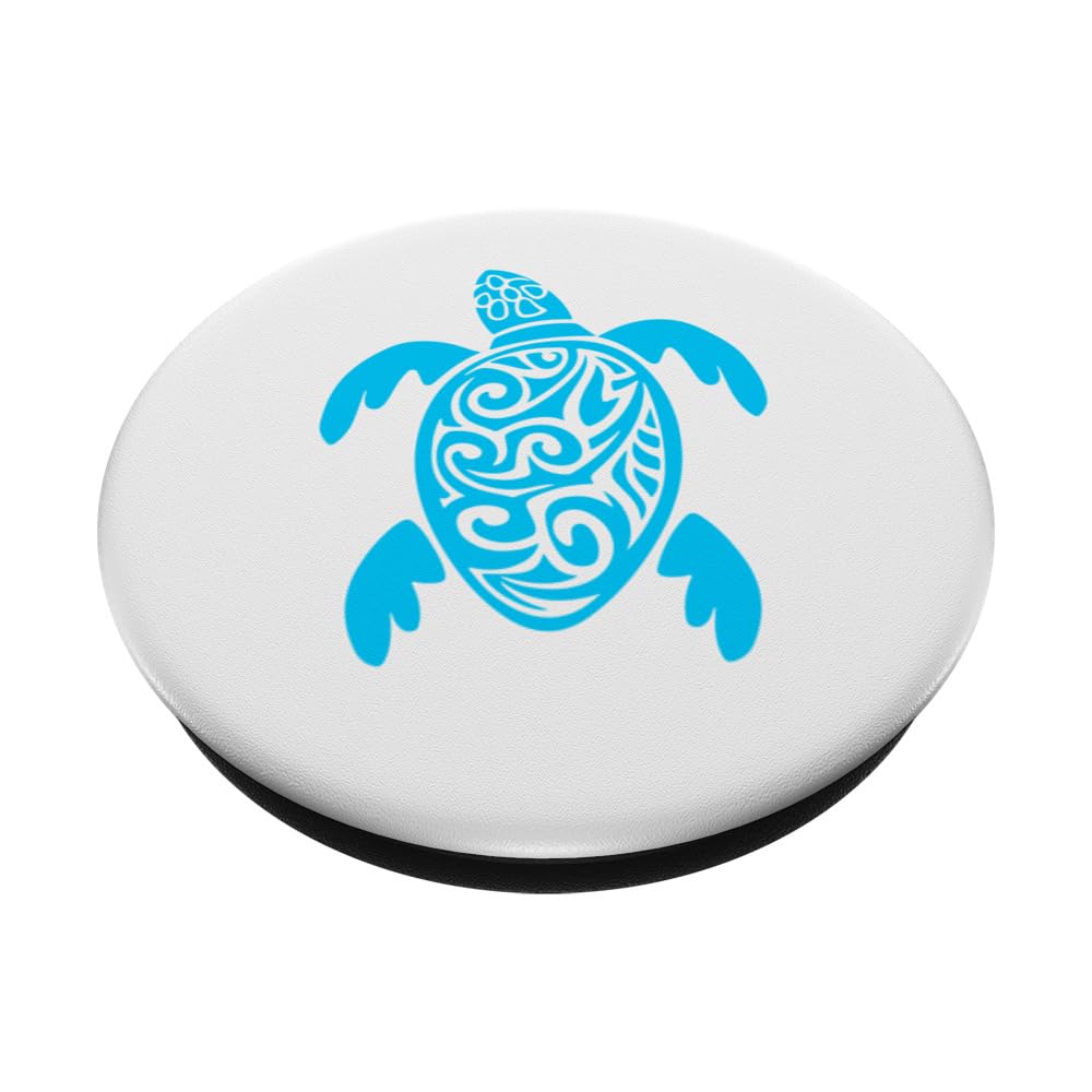 Sea Turtle Family Vacation Summe PopSockets Swappable PopGrip, Black - Image 2