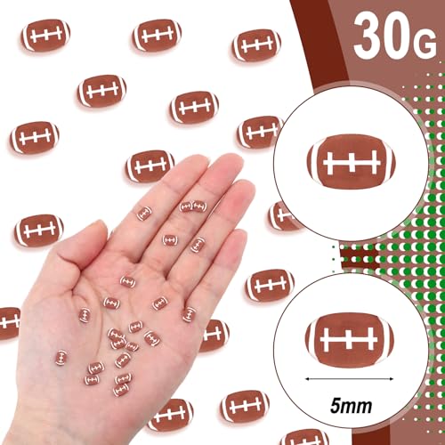 Image of Weysat 30g Mini Football Polymer Clay Slices 0.2 Inch Tiny Clay Football Pieces Sports Sprinkles Ball Confetti for Clips Nail Art DIY Craft Party Decoration Favors for Team Sports Lover