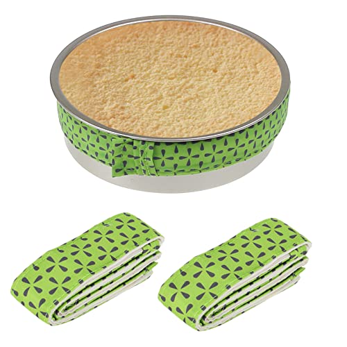 Tiras de pastel para hornear, 2 unidades de envolturas de lata para hornear tiras absorbentes para hornear pasteles juego de tiras uniformes correa de protección para pasteles Cover