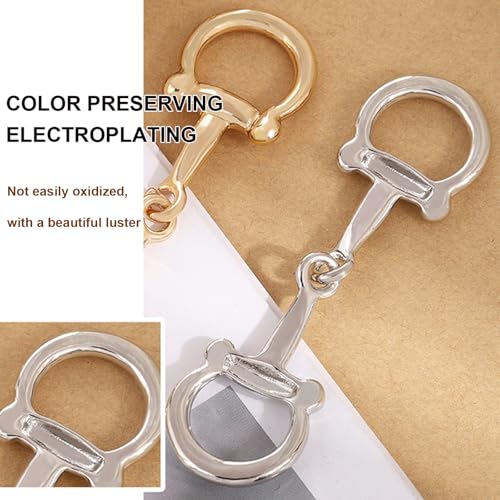 Image of 2Pcs Simple and Elegant Horsebit Silk Scarf Buckle Ring Scarf Rings for Women, Horsebit Scarf Ring Scarf Clasp Shoe Buckle Clips Shirt Clips for Scarves, Shawls and Clothes