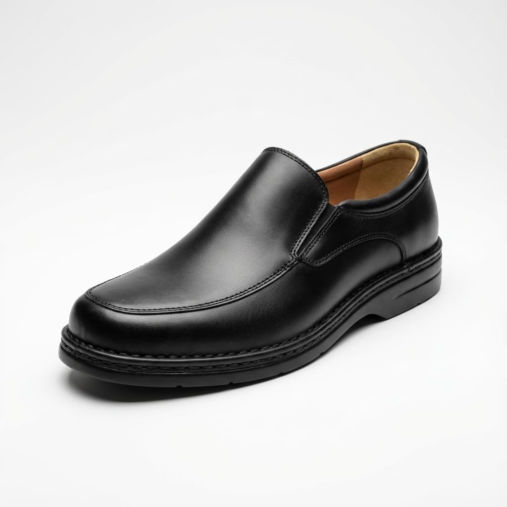 Zapatos Mocasines Hombre Cuero y Nobuck: Estilo Castellano de Vestir sin Borlas. Suela Dura Resistente y Acabado Brillante o Mate. Ideal Traje Boda y Uso Diario. Diseño Italiano Clásico y Moderno