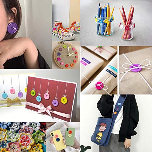 1 Inch Resin Buttons for Sewing 25mm Mixed Colored Buttons 4 Holes Pack of 100