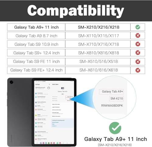 Image of M Cart Cover for Samsung Galaxy Tab A9 Plus 11 inch case, Soft Flexible Flip Case Cover with S Pen Holder for Samsung Galaxy Tab A9+ 11 inch with Auto Sleep Wake (Trifold Black)