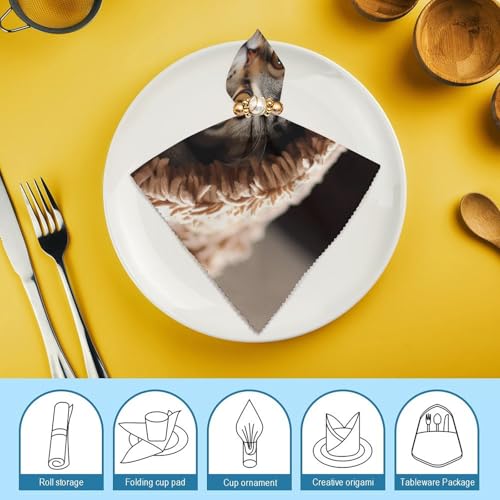 Servilletas de Tela Cuadradas de Poliéster Floral 4 Pcs miniatura 7