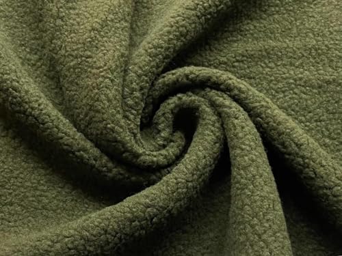 Tissu polaire olive en rouleau de 10 m imitation mouton Sherpa
