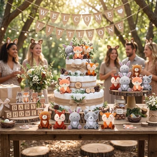 Image of Aoriher 6 Pcs Mini Woodland Stuffed Animals 4 Inch Plush Set,Regular Style