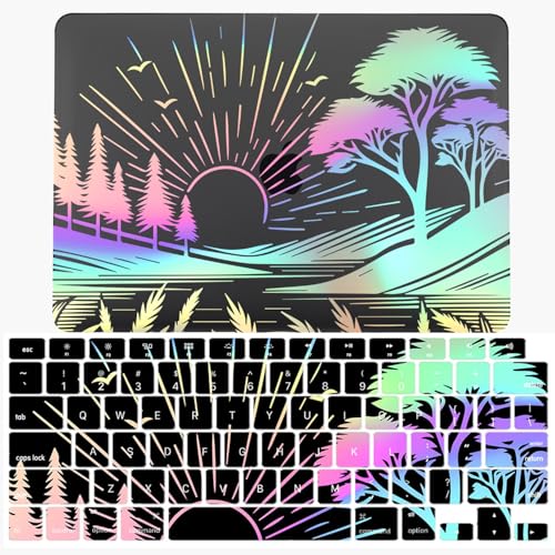 Funda MacBook Pro 13 Retina A1502 A1425 negra transparente y tapa teclado LT28