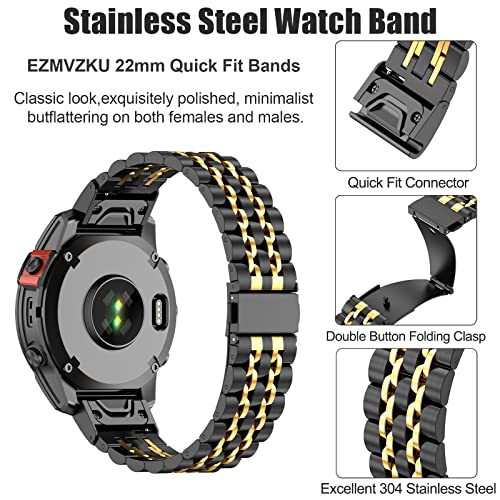 EZMVZKU 22mm QuickFit Metal Watch Strap for Garmin Fenix 7/7 Pro/6/6 Pro - Image 4