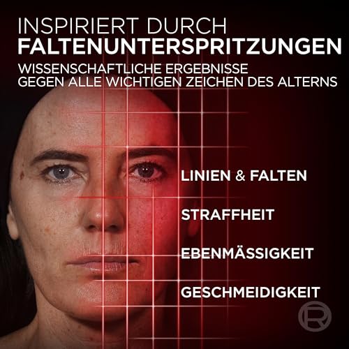 L’Oréal Paris Anti-Aging-Tagescreme LSF 25 mit Dreifachpower für Frauen: mildert Falten & strafft die Haut, mit Pro-Retinol, Hyaluronsäure und Vitamin C, RevitaLift Laser, 1x 50ml