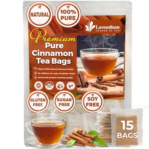 Image of Lavendium Ceylon Cinnamon Tea Bags, Cinnamon Tea, Caffeine-Free, 15 Count