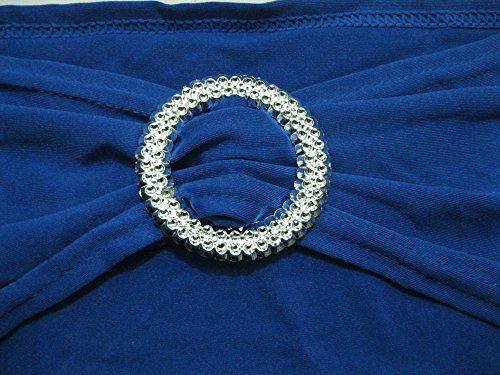 Sheyang Spandex Chair Sashes Bows 50Pcs Spandex Chair Sashes Bows Elastic Chair Bands With Buckle Slider Sashes Bows For Wedding Decorations Without White Covers(50Pcs, Royal Blue) #TOP3