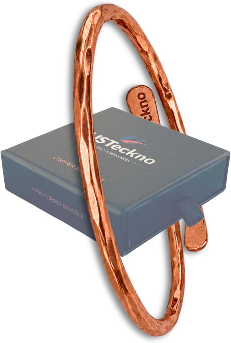 Hand Forged 100% Pure Copper Bracelet. Made with Solid High Gauge Copper and Health benefits. Enhance your well-being in style…