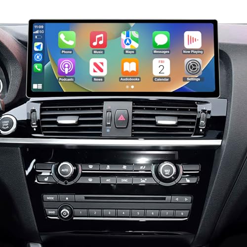 Road Top 12.3 Inch Ultra-Narrow Wireless CarPlay Touchscreen for BMW X3 X4 Series F25 F26 with EVO System 2016-2017 Year, Car Radio Stereo for Wireless Android Auto, Mirrorlink, Navigation