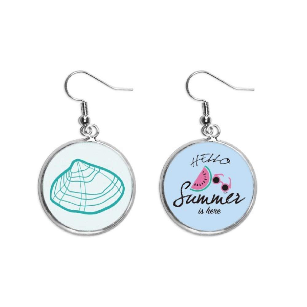 Pendientes de sandía Vieira Verde con ilustración artística de vida marina para verano 5