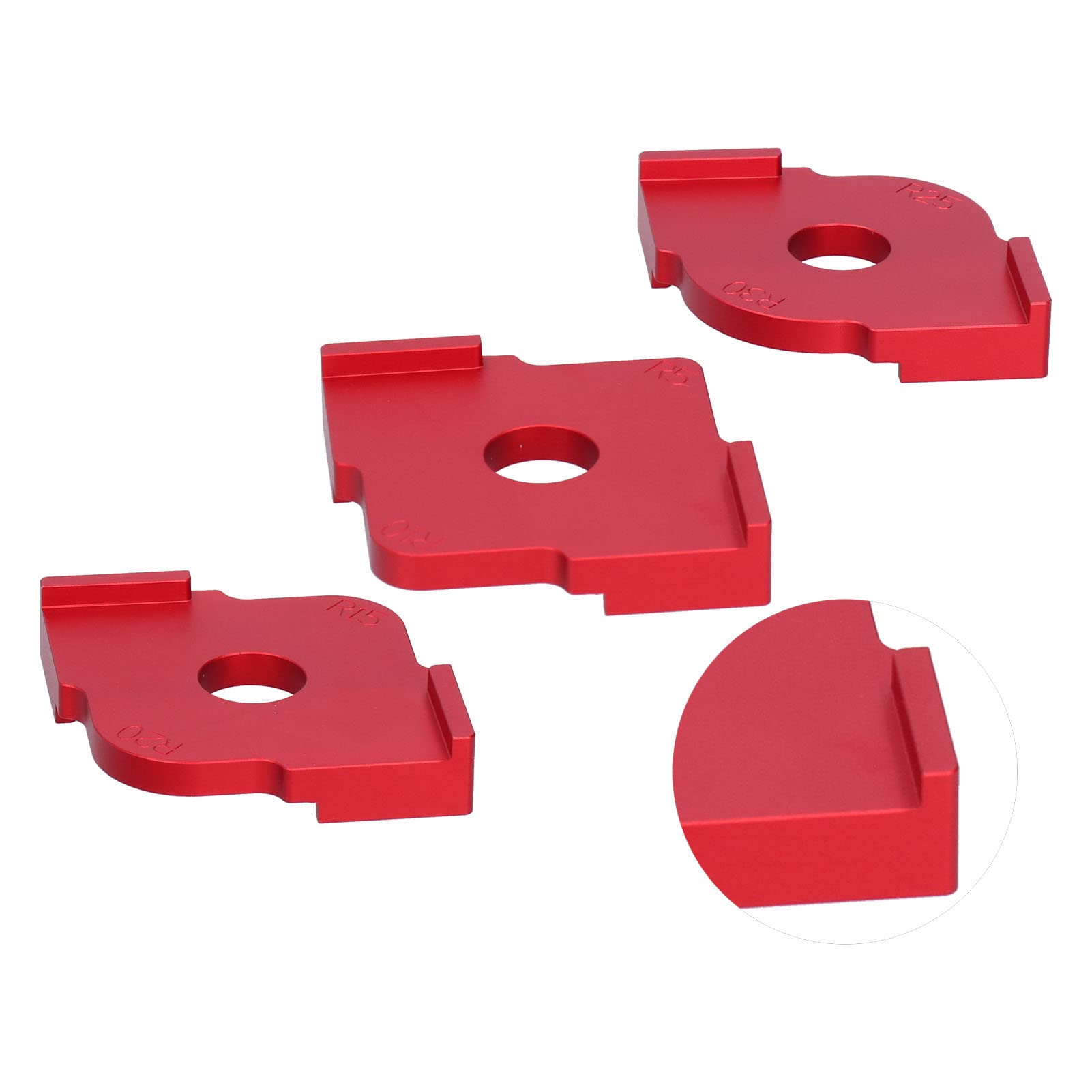 Modello ad angolo rotondo in legno in lega raggio raggio del router router utensile accessorio per carpenterio 3pc rosso per carpentieri