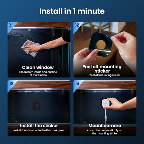 HOMIQ LIFE 3MP 2K Aquarium & Terrarium Pet Camera.Install &Close-Focus Lens for Fish,Lizard, Reptile Pet and Window Bird Feeder,2.4GHz & 5GHz WiFi,Auto-Focus,24/7 Recording